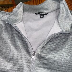 PORT AUTHORITY SIZE 3XL GRAY 1/4 ZIP LONG SLEDVE PULLOVER FLEECE LINING